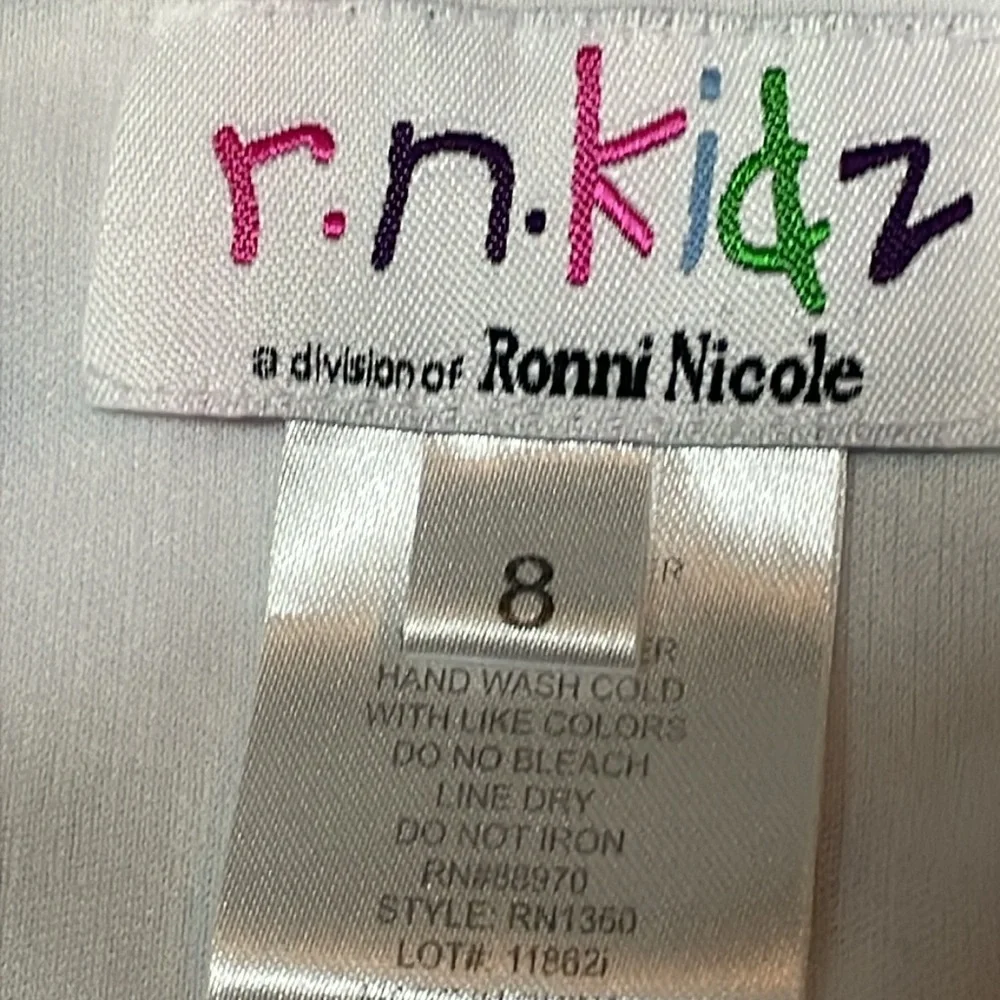 r n kidz white two piece with purple floral design. skirt and top set - Picture 3 of 11